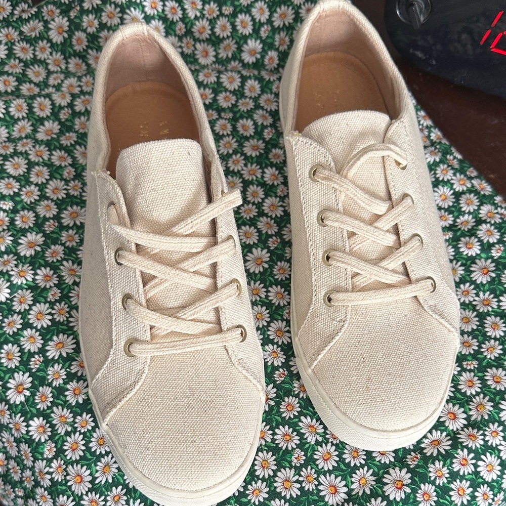 Jack Rogers Beige Canvas Sneakers